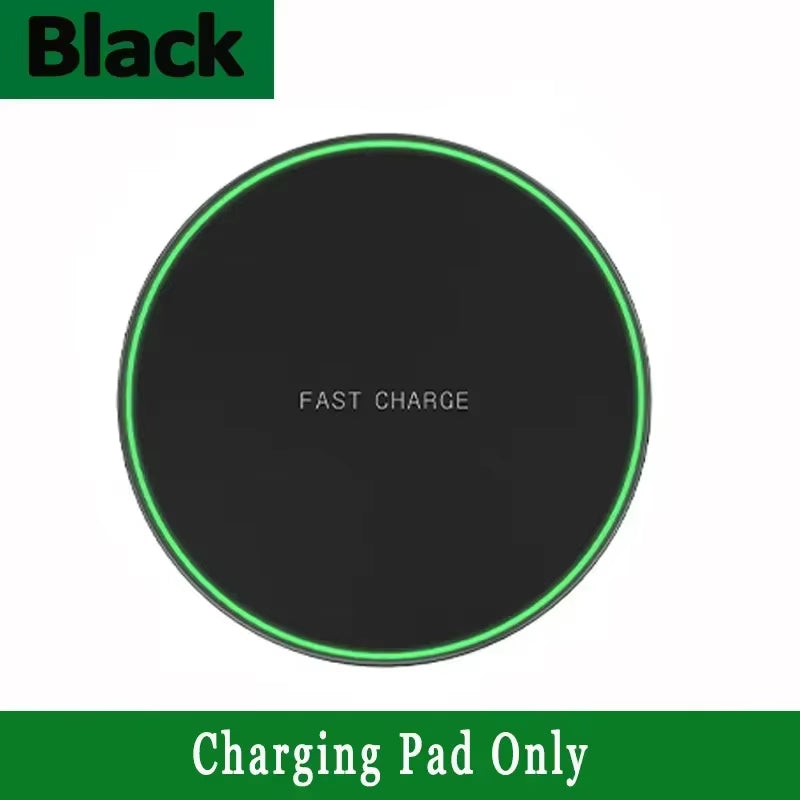 LED Wireless Charger Pad Desktop Cellphone Charge Dock for Iphone 17 16 15 14 13 12 Pro Max Samsung Xiaomi Fast Charging Station