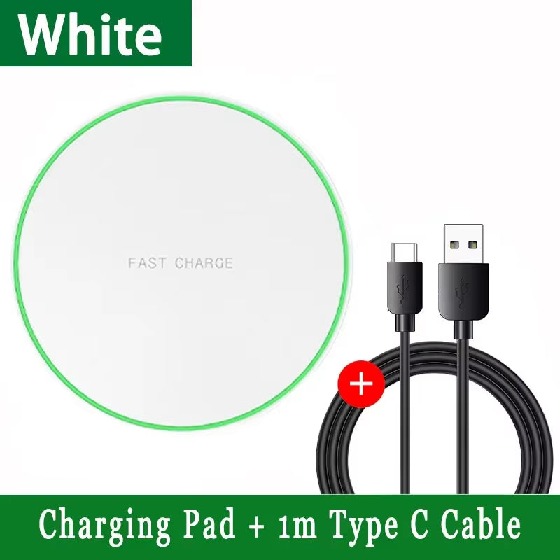 LED Wireless Charger Pad Desktop Cellphone Charge Dock for Iphone 17 16 15 14 13 12 Pro Max Samsung Xiaomi Fast Charging Station